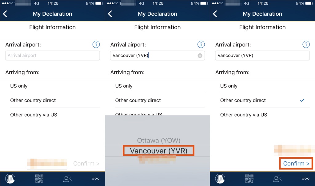 加拿大海关CanBorder手机app，申请自动通关 My Declaration界面2