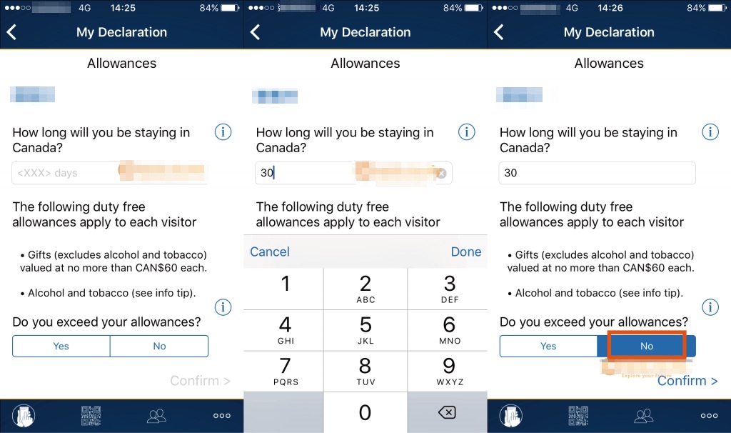 加拿大海关CanBorder手机app,申请自动通关 My Declaration界面4