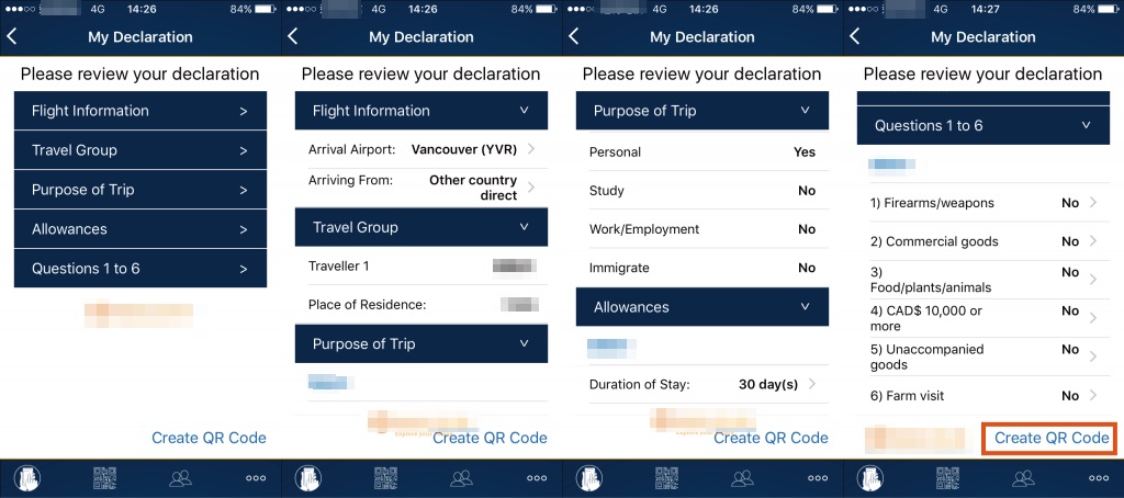 加拿大海关CanBorder手机app,申请自动通关 My Declaration界面6